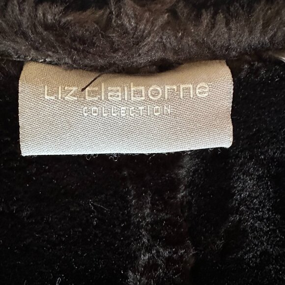 Liz Claiborne Collection Real Suede Coat w/ Faux Shearling Lining – Size 14 – He - Picture 10 of 14